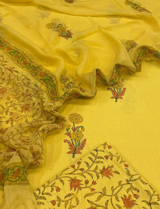 Cotton with Chiffon Dupatta