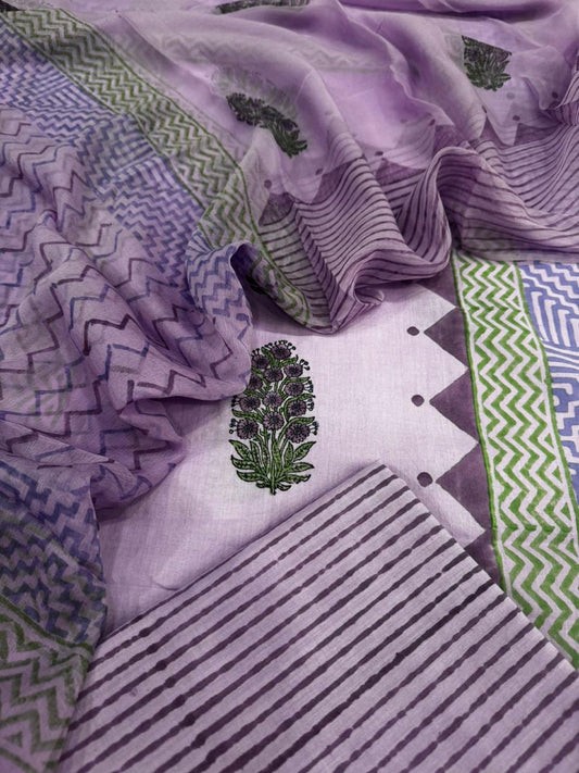 Cotton with Chiffon Dupatta