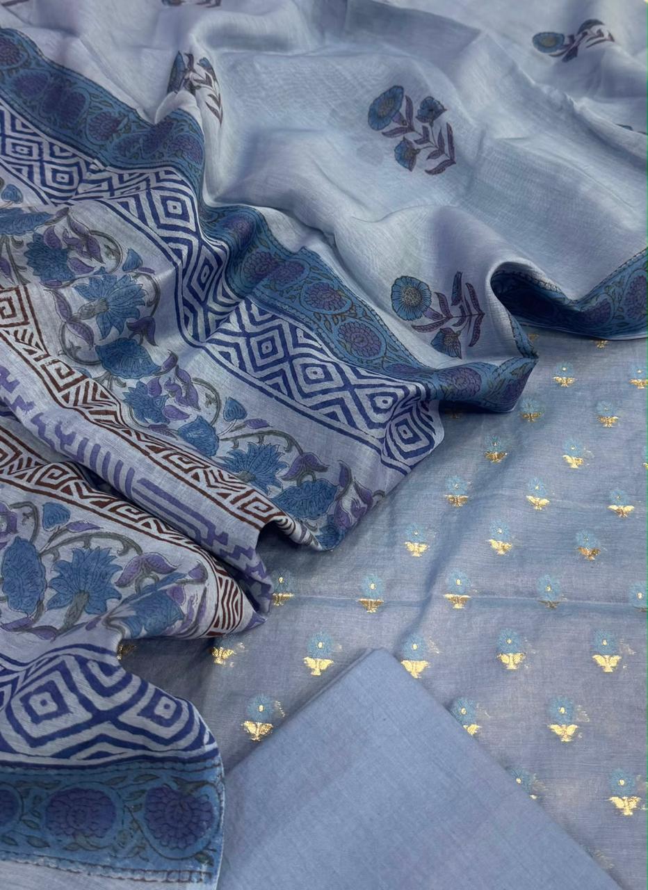 Chanderi silk suit