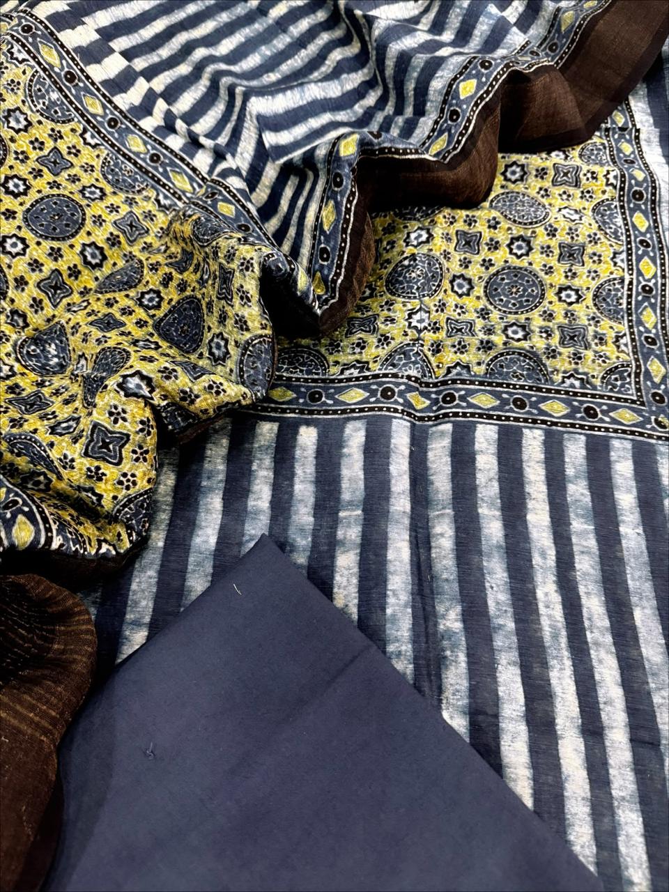 Ajrakh Linen Silk Suit