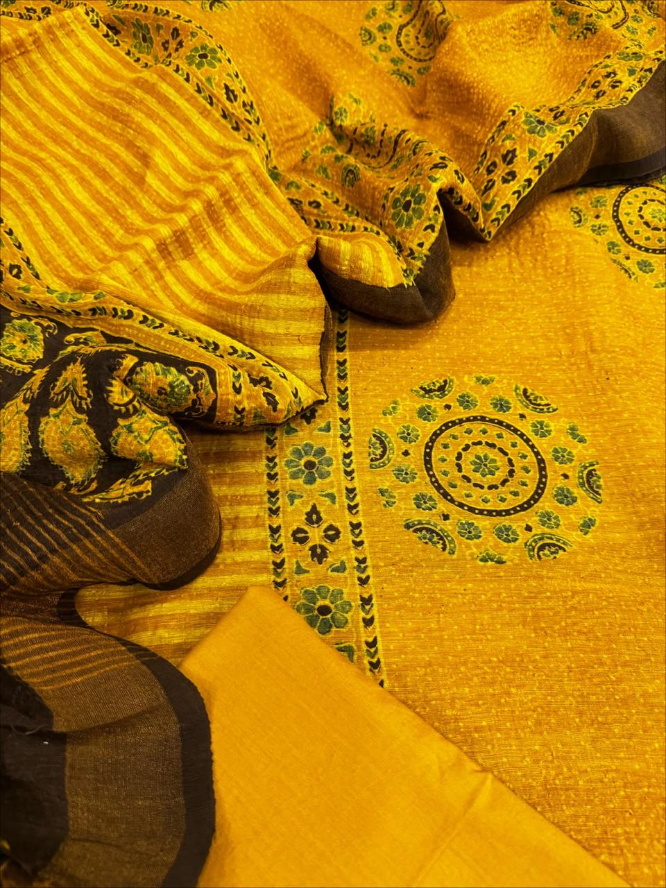 Ajrakh Linen Silk Suit