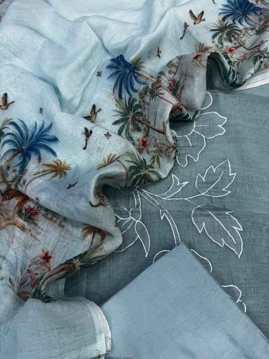 Mul Chanderi Silk Suit