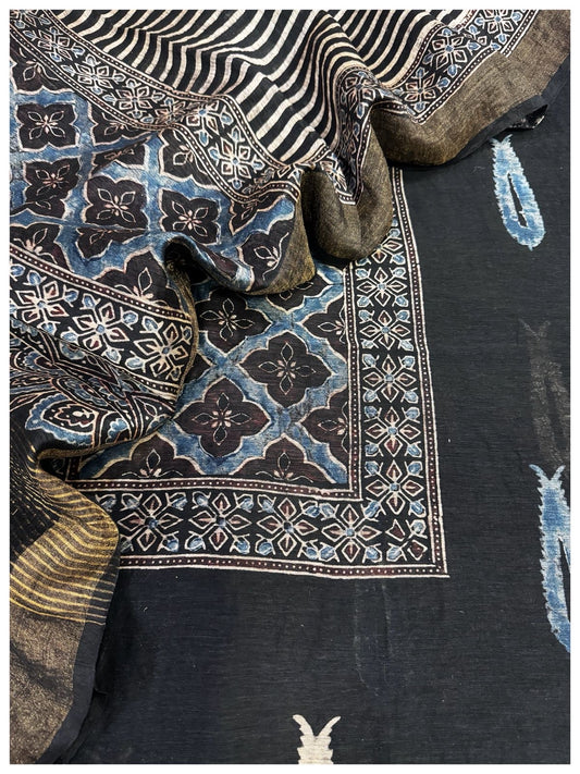 Ajrakh Linen Silk Suits