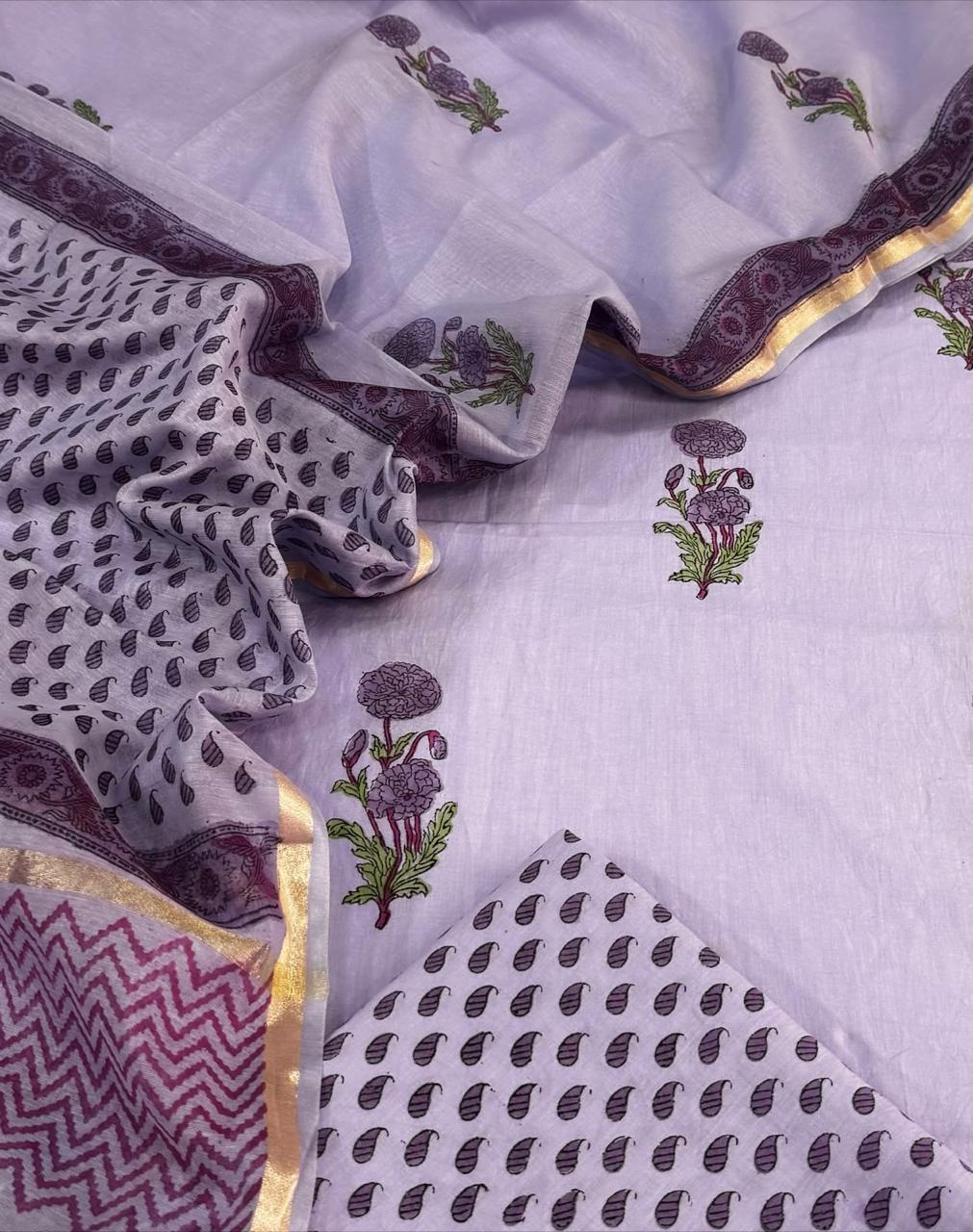 Cotton with Chanderi Dupatta